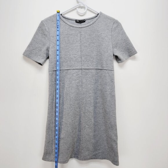 Zara Short Sleeve Knitted Gray Dress Women’s Size Small Knee Length - Picture 4 of 10